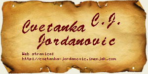 Cvetanka Jordanović vizit kartica